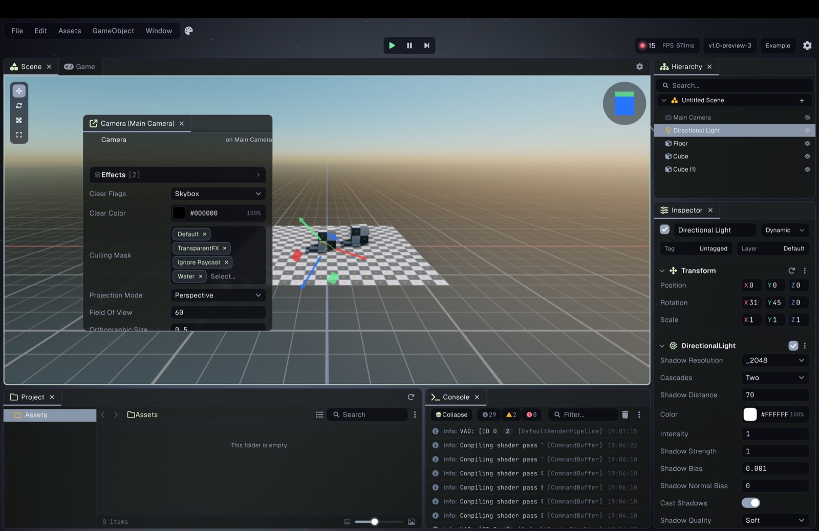 The Prowl editor in the Graphite theme, showing a post processing